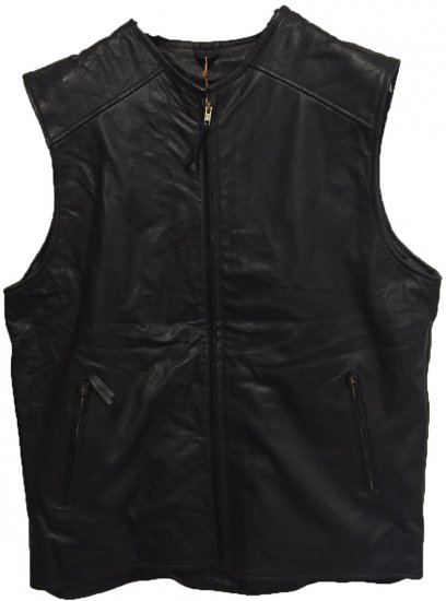 Woodland 806 Leather vest Black - Jassen - Grote Maten Herenjassen