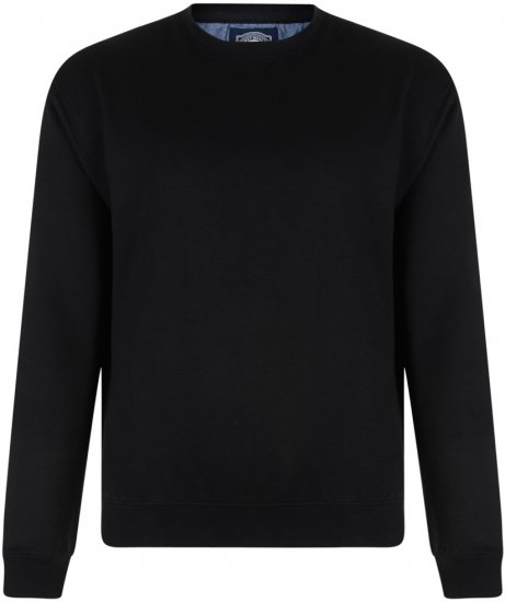 Kam Jeans Sweatshirt Black - Sweaters & hoodies - Sweaters & Hoodies Grote Maten Heren
