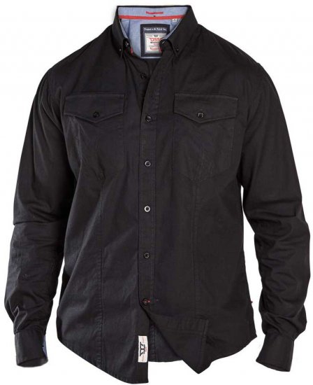 D555 LIONEL Fashion Pockets Long Sleeve Shirt - Hemden - Overhemden Grote Maten Heren