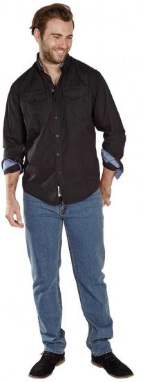 D555 LIONEL Fashion Pockets Long Sleeve Shirt - Hemden - Overhemden Grote Maten Heren