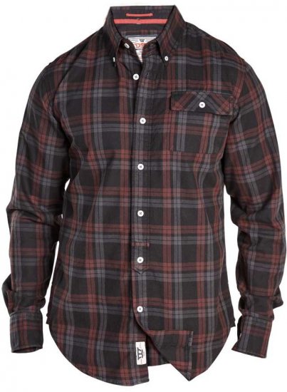 D555 Hubert One Pocket Check Shirt - Hemden - Overhemden Grote Maten Heren