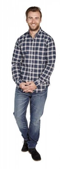 D555 Carter Check Shirt Navy-Green - Hemden - Overhemden Grote Maten Heren