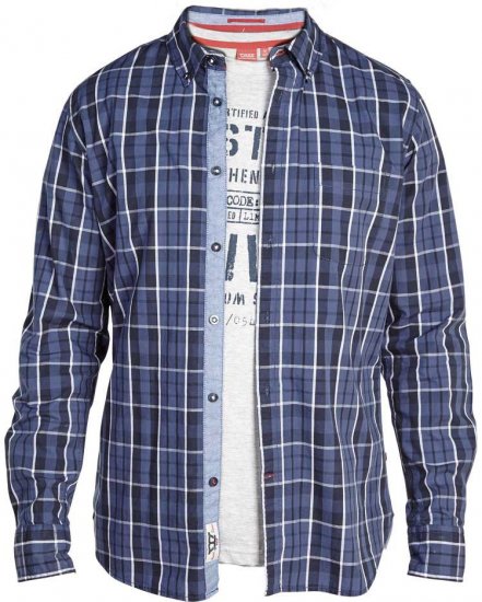 D555 WARWICK Long Sleeve Shirt & T-shirt Combo - Hemden - Overhemden Grote Maten Heren