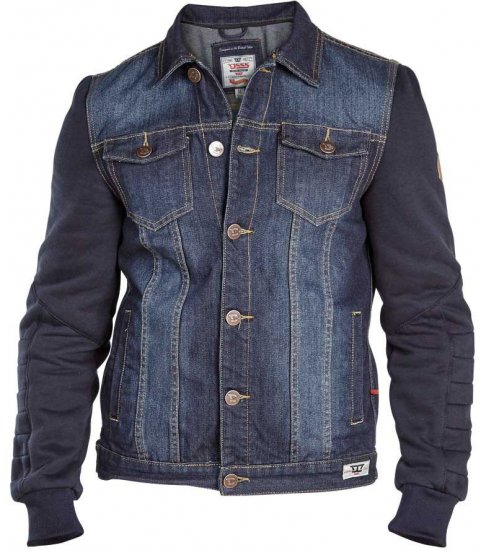 D555 CURTIS Denim Jacket With Detachable Hood - Jassen - Grote Maten Herenjassen