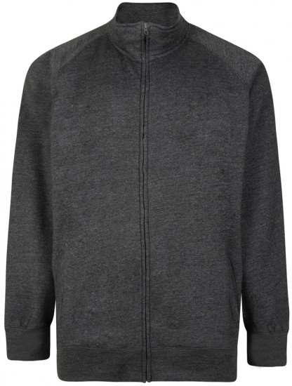 Kam Jeans Full-Zip Sweatshirt Charcoal - Sweaters & Hoodies - Sweaters & Hoodies Grote Maten Heren