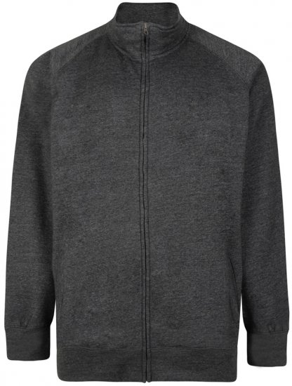 Kam Jeans Full-Zip Sweatshirt Charcoal - Sweaters & hoodies - Sweaters & Hoodies Grote Maten Heren