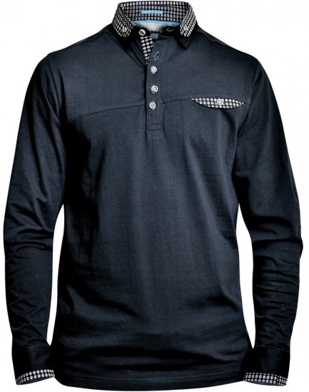 D555 REMUS Long Sleeve Polo Shirt Black - Polo shirts - Grote Maten Poloshirts Heren