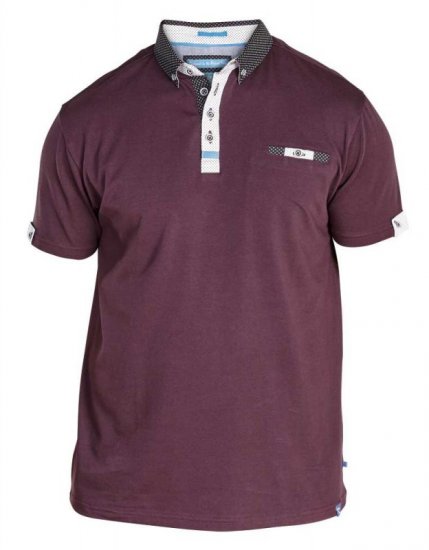 D555 Edger Stretch Cotton Polo Dark Burgundy - Polo shirts - Grote Maten Poloshirts Heren