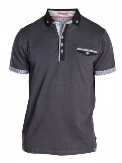 D555 Roland Short Sleeve Polo Shirt Black - Hemden - Overhemden Grote Maten Heren