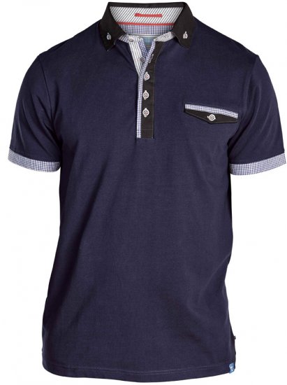 D555 Roland Short Sleeve Polo Shirt Navy - Polo shirts - Grote Maten Poloshirts Heren