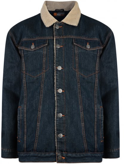 Kam Jeans Fabio Jacket with Sherpa Lining - Jassen - Grote Maten Herenjassen