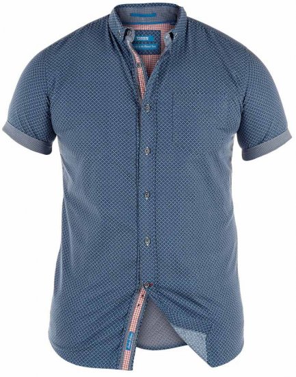D555 Davion Blue/Navy Shirt - Hemden - Overhemden Grote Maten Heren