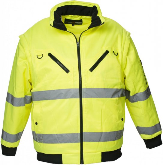 Marc & Mark Hi-Vis Jacket/vest Yellow - Werkkleding - Werkkleding Grote Maten Heren