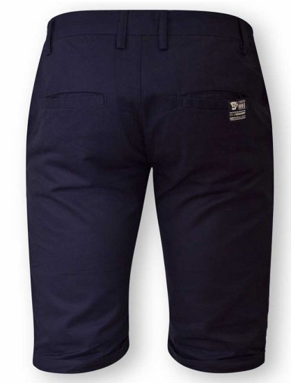 D555 PANAMA Chino Short With Side Elasticated Waist Navy - Shorts - Grote Maten Korte Broeken Heren