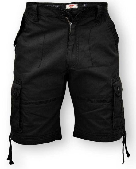 D555 Jarrod Cargo Short Black - Shorts - Grote Maten Korte Broeken Heren