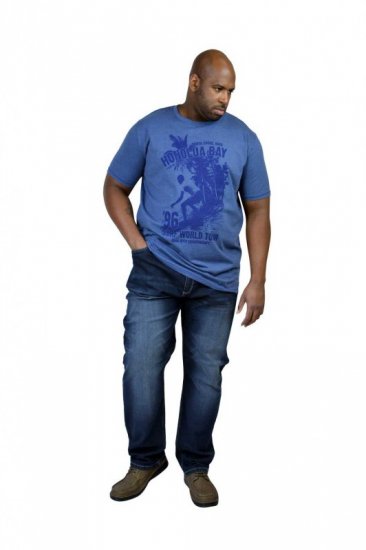 D555 CLAYTON Honolua Bay T-shirt Denim Marl - T-shirts - Grote Maten T-shirts Heren