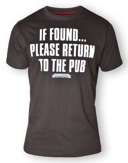 D555 SIMON 'Return To The Pub' Crew Neck T-Shirt Black - T-shirts - Grote Maten T-shirts Heren