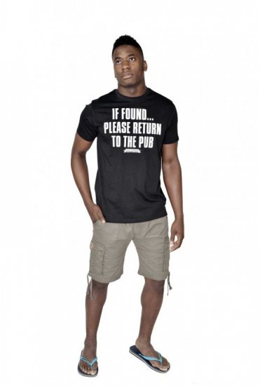 D555 SIMON 'Return To The Pub' Crew Neck T-Shirt Black - T-shirts - Grote Maten T-shirts Heren