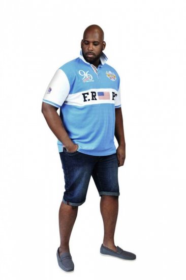 D555 ARYAN Florida Royal Racing Polo Blue/White - Polo shirts - Grote Maten Poloshirts Heren