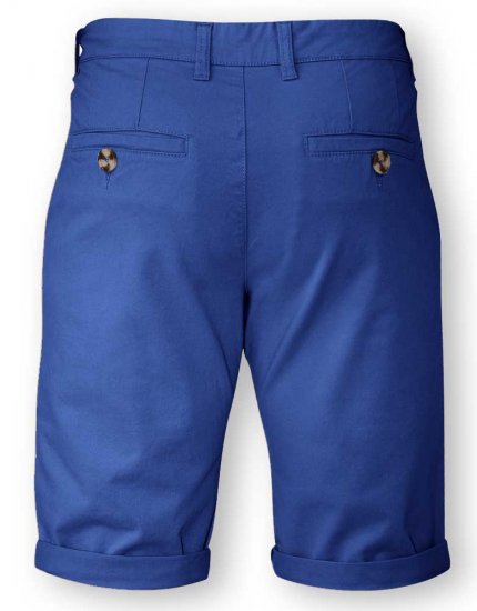 D555 COLTEN Stretch Cotton Chino Shorts Blue - Shorts - Grote Maten Korte Broeken Heren