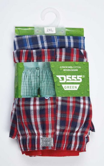 D555 PLAID Boxer Shorts Pack of Two - Ondergoed & zwem - Grote Maten Ondergoed Heren
