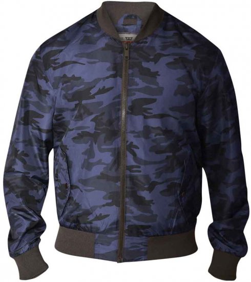D555 CAMO Lined Camouflage Bomber Jacket Navy - Jassen - Grote Maten Herenjassen
