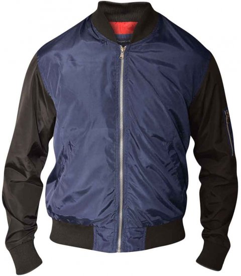 D555 LOUIS Lined Bomber Jacket Navy/Black - Jassen - Grote Maten Herenjassen