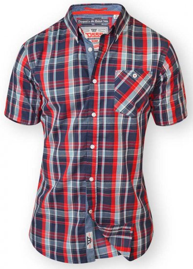 D555 MALCOLM Short Sleeve Button Down Shirt & T-shirt Combo - Hemden - Overhemden Grote Maten Heren