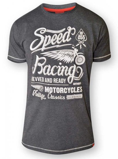 D555 CORTEZ Speed Racing T-Shirt Black - T-shirts - Grote Maten T-shirts Heren