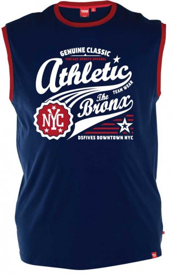 D555 JOVAN Athletic Sleeveless T-shirt Navy - T-shirts - Grote Maten T-shirts Heren