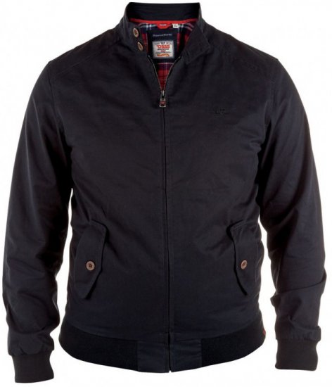 D555 Windsor Cotton Harrington Jacket Black - Jassen - Grote Maten Herenjassen