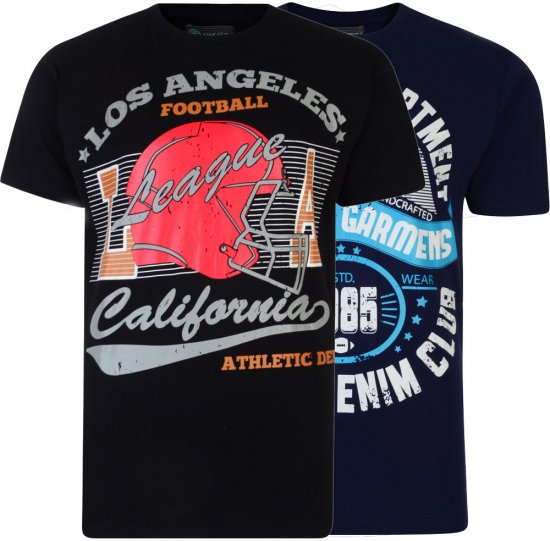 Kam Jeans Athletic Department 2-p T-shirt - T-shirts - Grote Maten T-shirts Heren