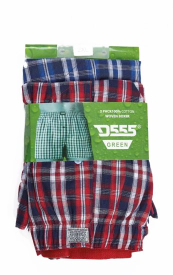 D555 PLAID Boxer Shorts Pack of Two - Ondergoed & zwem - Grote Maten Ondergoed Heren