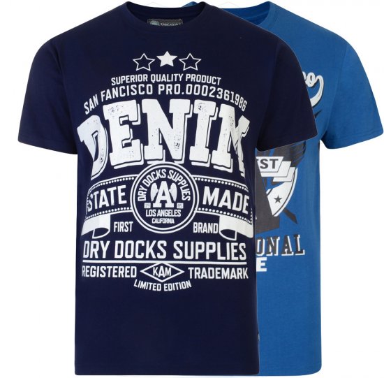 Kam Jeans San Francisco State 2-pack T-shirt - T-shirts - Grote Maten T-shirts Heren