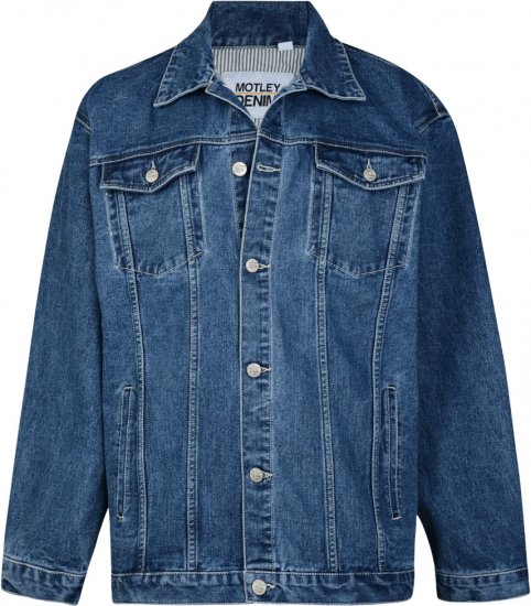 Motley Denim Denim Jacket Blue - Jassen - Grote Maten Herenjassen