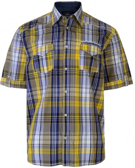Kam Jeans Short Sleeve Check Shirt Berry - Hemden - Overhemden Grote Maten Heren