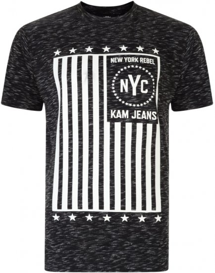 Kam Jeans NY Rebel Tee -Black Edition - T-shirts - Grote Maten T-shirts Heren