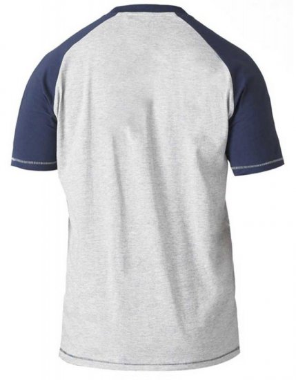 D555 HIRALDO T-Shirt Grey/Navy - T-shirts - Grote Maten T-shirts Heren