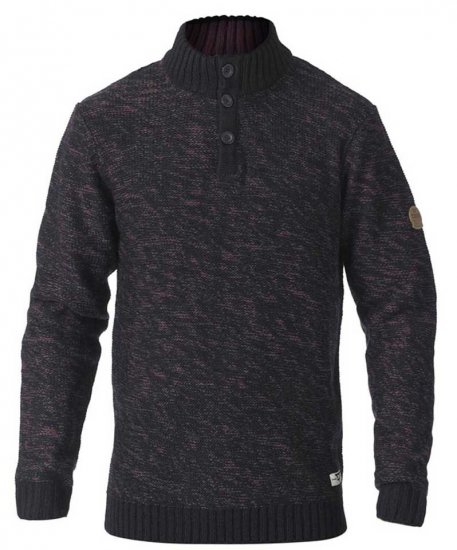 D555 MARSDEN Neck Sweater Black/Red - Sweaters & hoodies - Sweaters & Hoodies Grote Maten Heren