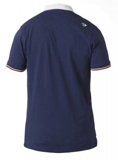 D555 GARFIELD Short Sleeve Stretch Polo Shirt Navy - Polo shirts - Grote Maten Poloshirts Heren