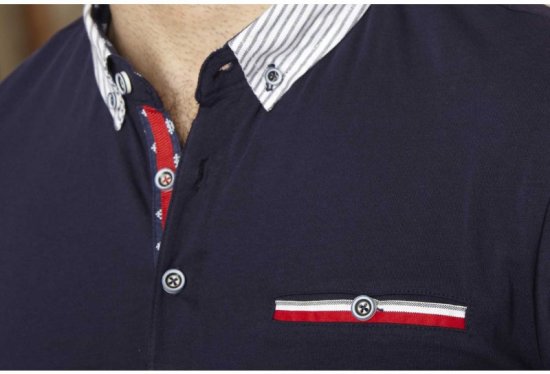 D555 GARFIELD Short Sleeve Stretch Polo Shirt Navy - Polo shirts - Grote Maten Poloshirts Heren