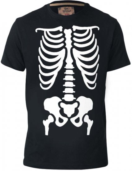 D555 Scary Halloween Skeleton T-shirt Black - T-shirts - Grote Maten T-shirts Heren