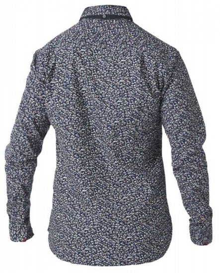D555 Radcliff LS Printed Shirt Navy - Hemden - Overhemden Grote Maten Heren