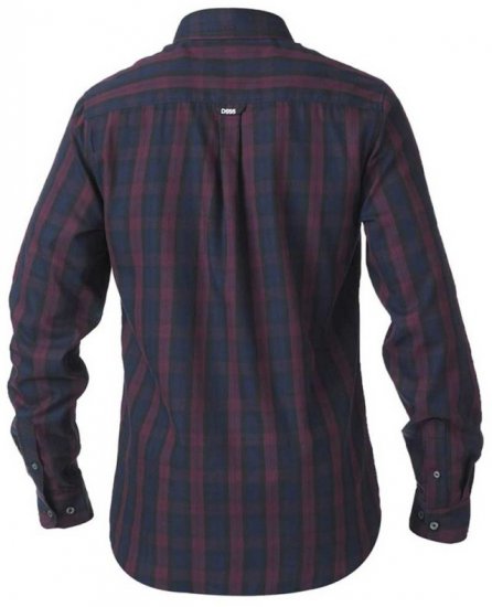 D555 Nixon LS Shirt Navy/Wine - Hemden - Overhemden Grote Maten Heren