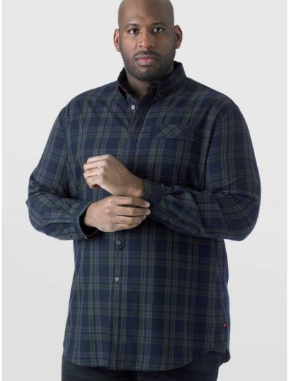 D555 Angelo LS Shirt Navy - Hemden - Overhemden Grote Maten Heren