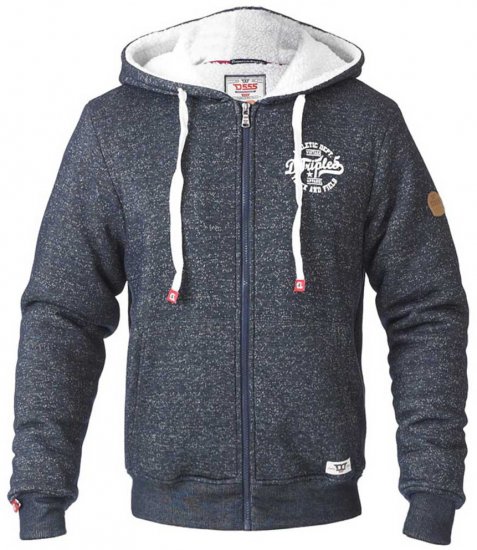 D555 Hulk Fur Lined Zipper Hood Navy - Sweaters & hoodies - Sweaters & Hoodies Grote Maten Heren