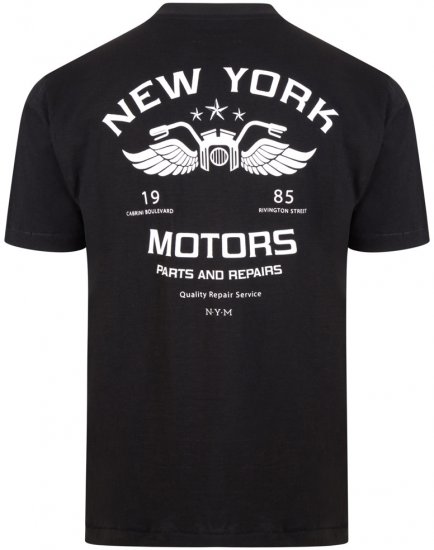 Kam Jeans 5106 NY Motors T-shirt Black - T-shirts - Grote Maten T-shirts Heren