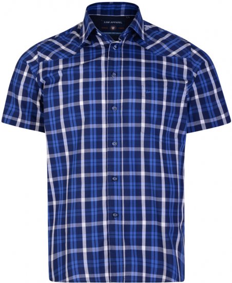 Kam Jeans 6143 Short Sleeve Shirt Navy - Hemden - Overhemden Grote Maten Heren