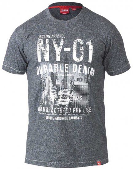 D555 Lorne T-shirt Grey Twist - T-shirts - Grote Maten T-shirts Heren
