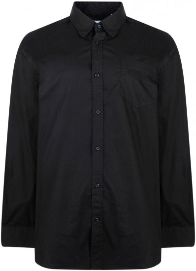 Motley Denim Shirt Long Sleeve Black - Hemden - Overhemden Grote Maten Heren